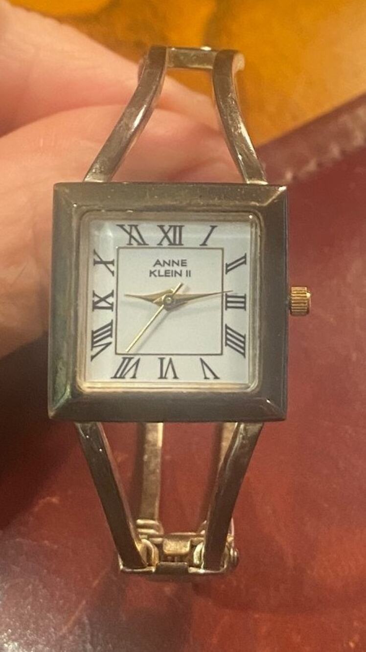 Women's 25mm Gun Metal Tone Anne Klein II Watch, Bangle Bracelet